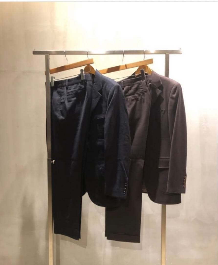 【美品】HUGO BOSS 濃紺　セットアップ　スーツ　ウール100%