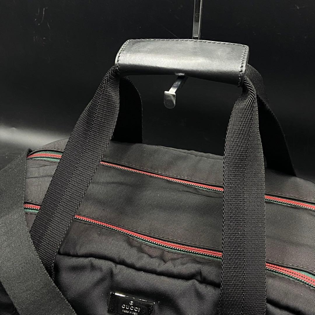 グッチ シェリーライン 2way ショルダーストラップ付き ボストンバッグ