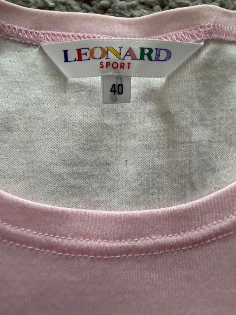LEONARDSPORTフラワープリント半袖Tシャツレオナールスポーツ40ピンク