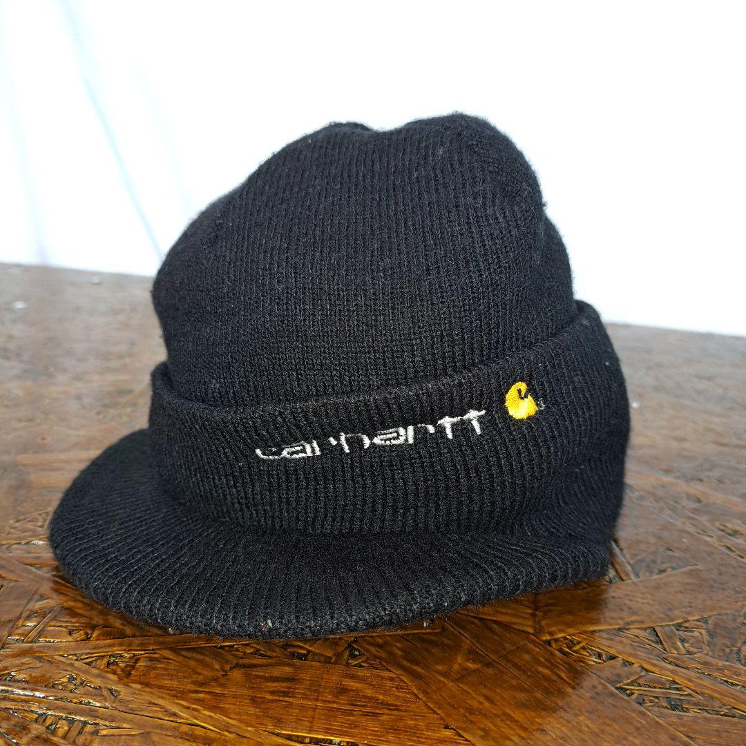 【美品　USA 製】Carhartt　カーハート ニット　つば付きニット　刺繍