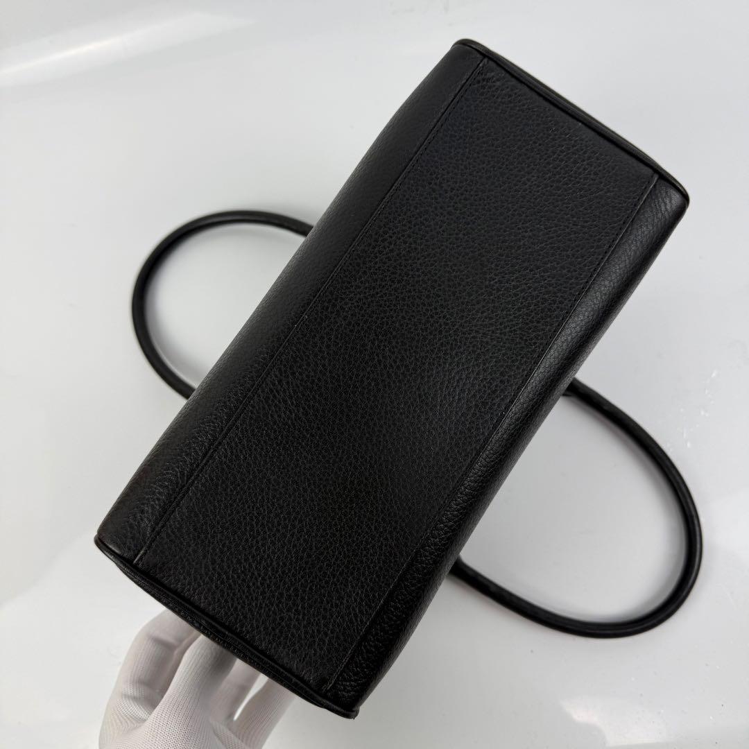 【美品】バーバリー 内側ノバチェック レザー ミニボストンバッグ ホースロゴ 黒