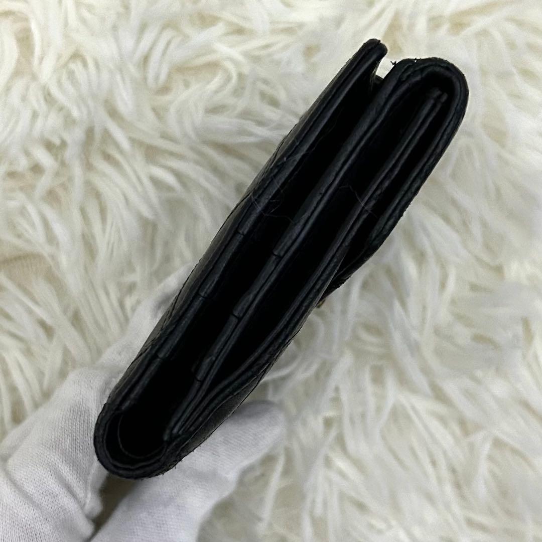 CHANEL シャネル ココマーク ビコローレ 二つ折り財布 ブラック