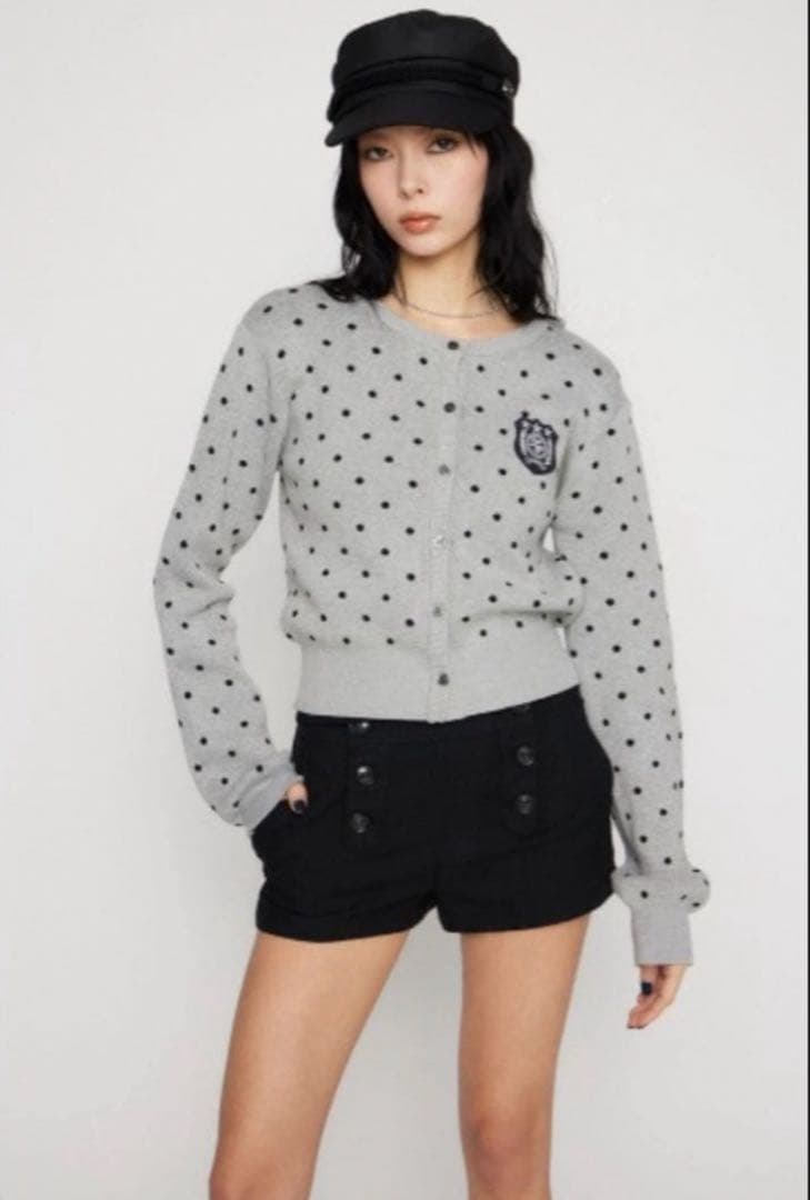 LAGUA GEM WAPPEN DOT CROPPED カーディガン ドット