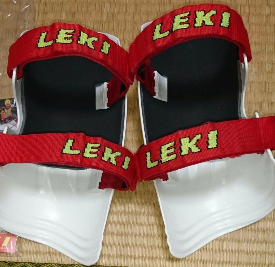 彩*加様 LEKI スキーSLレガース ホワイト レッドストラップ
