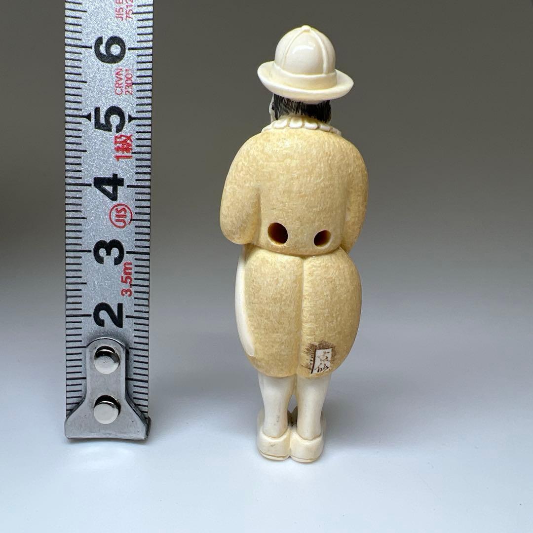 古仙在銘　極上南蛮人根付　13g/高さ6.3㎝　東Y8-0313☆2Fトヒトニ