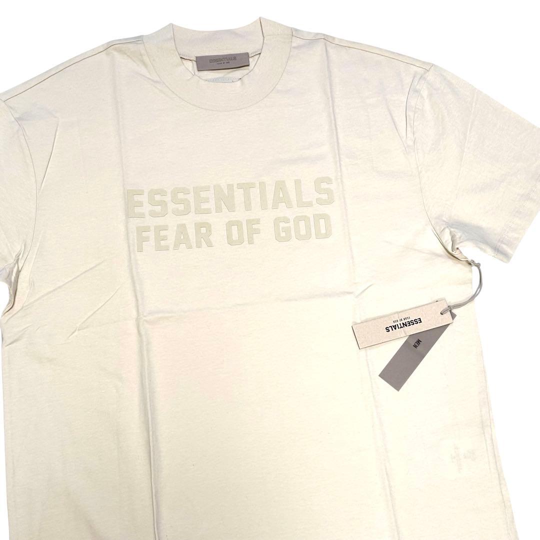 新品✨ESSENTIALS メンズM タグ付き ロゴ Tシャツ 半袖 アイボリー
