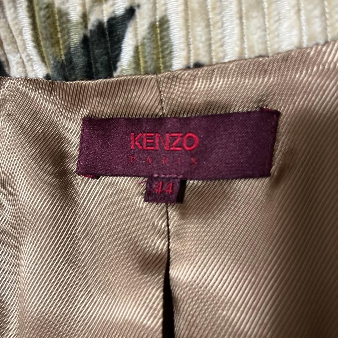 KENZO 花柄 コーデュロイ テーラードジャケット 44