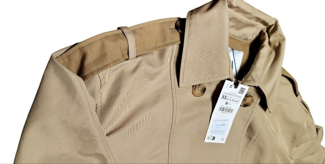 ベージュ トレンチコート ウエストベルト付き