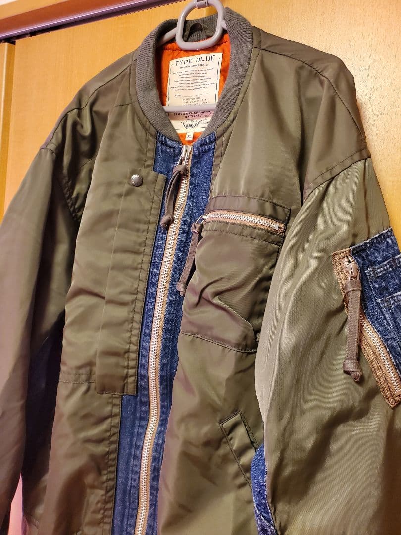 AVIREX タイプブルー コンビネーション MA-1 XL 美品