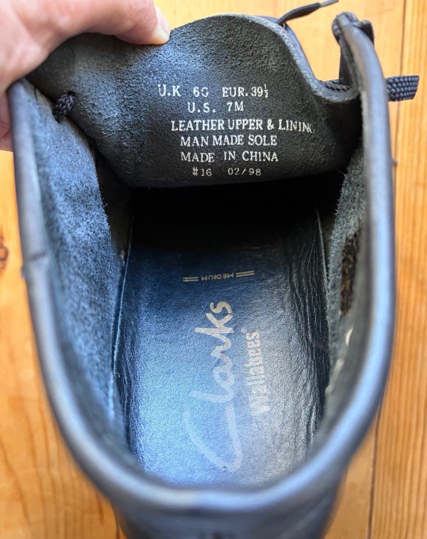 Clarks　クラークス　ワラビー　レザー　ブラック（黒）　サイズ：US7