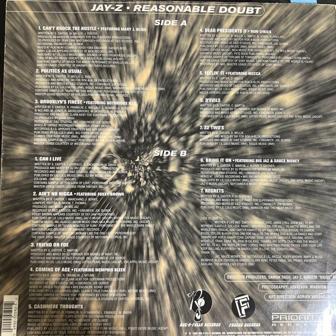 洋楽 JAY-Z REASONABLE DOUBT 2LP