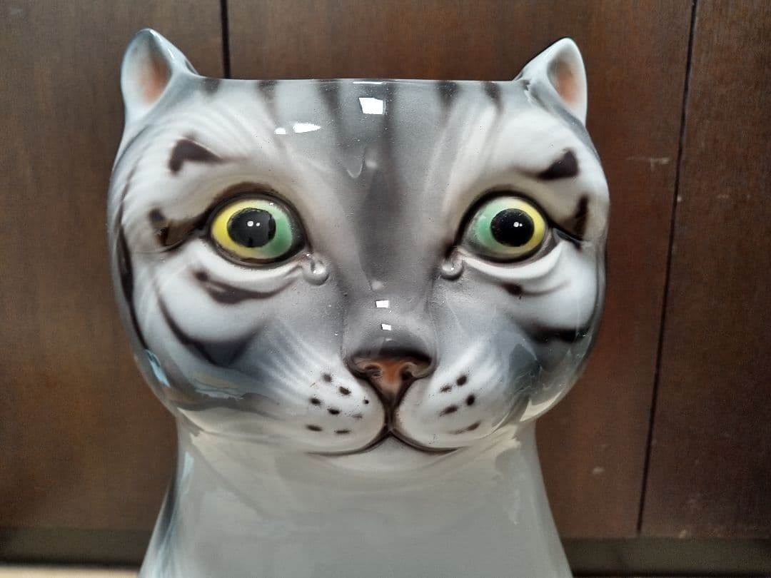 猫型陶器傘立て