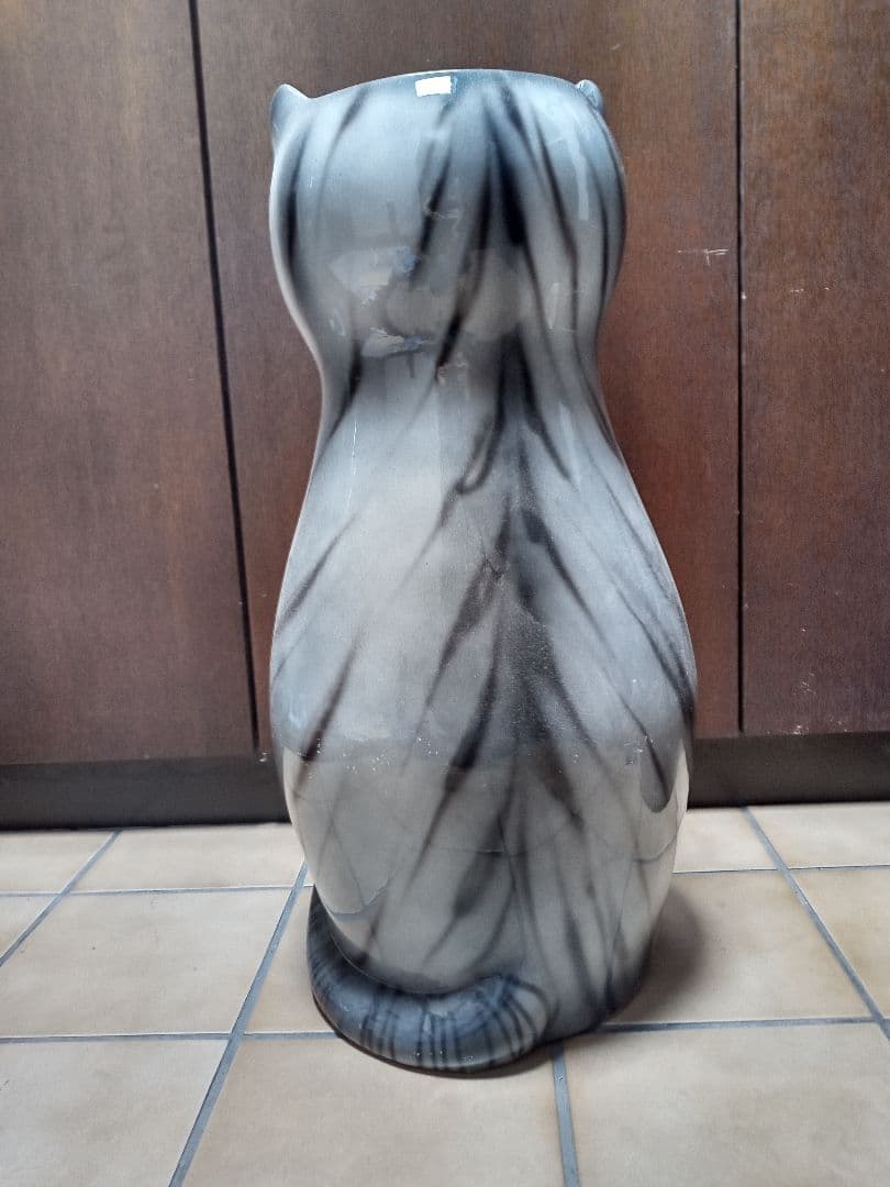猫型陶器傘立て