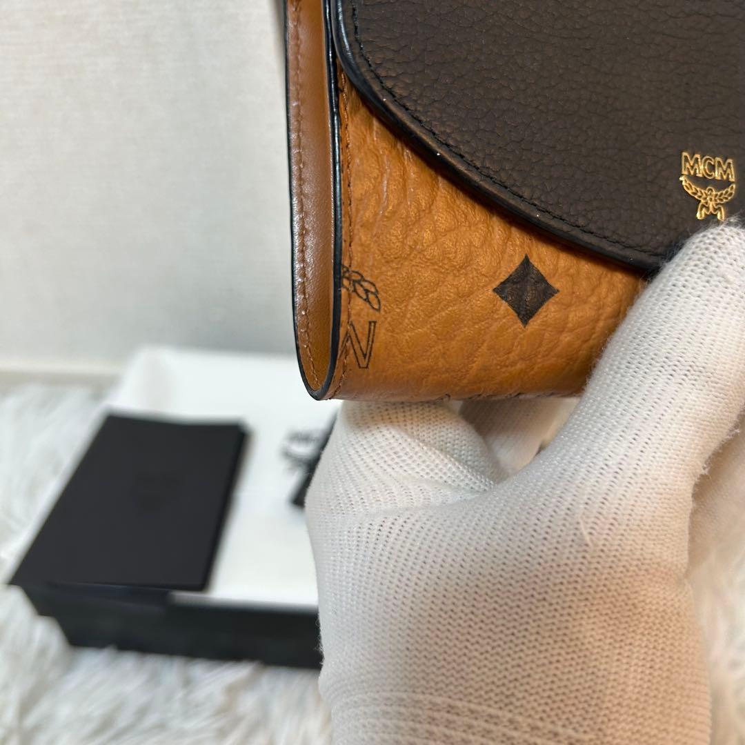 【美品✨ヴィセトス/正規品】エムシーエム　折り財布　レザー　ブラウン　黒　人気