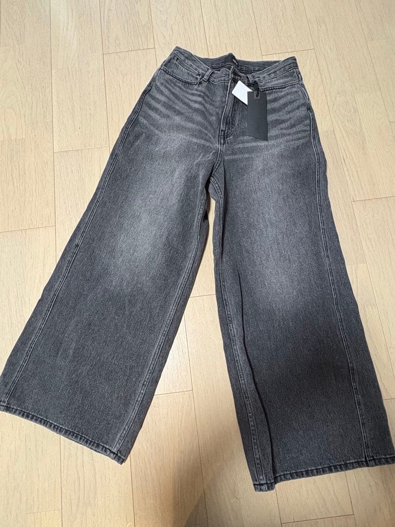 【新品タグ付き】styling/グレー ワイドデニム