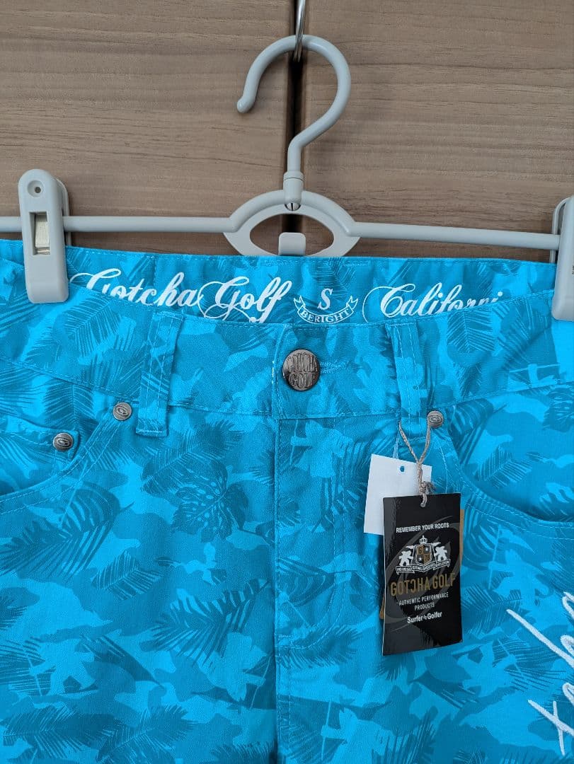 【タグ付き】GOTCHA GOLF ストレッチ パンツ ロゴ刺繍 ライトブルー