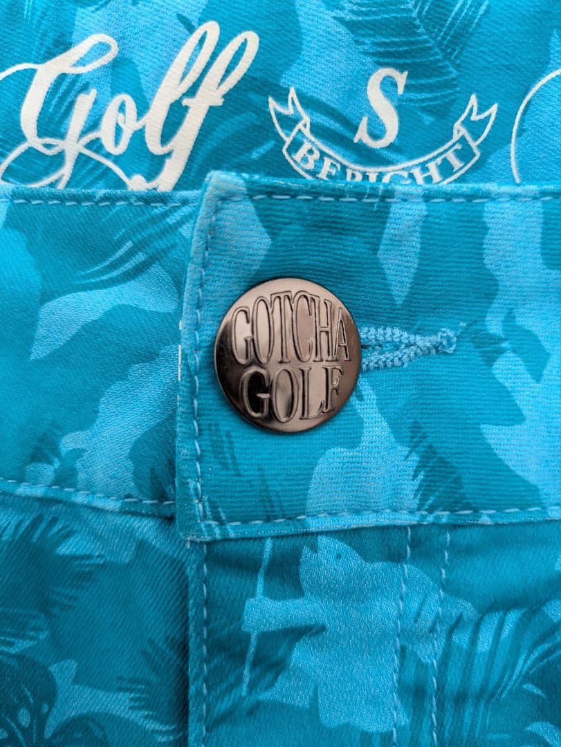 【タグ付き】GOTCHA GOLF ストレッチ パンツ ロゴ刺繍 ライトブルー