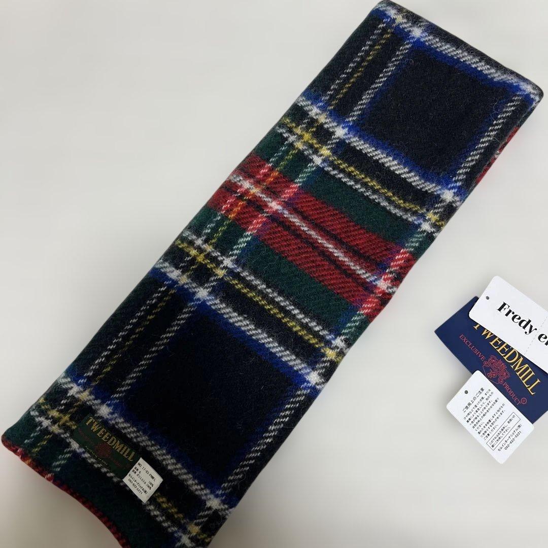 TWEED MILL ツイードミル　ウールチェックフリースリバーマフラー