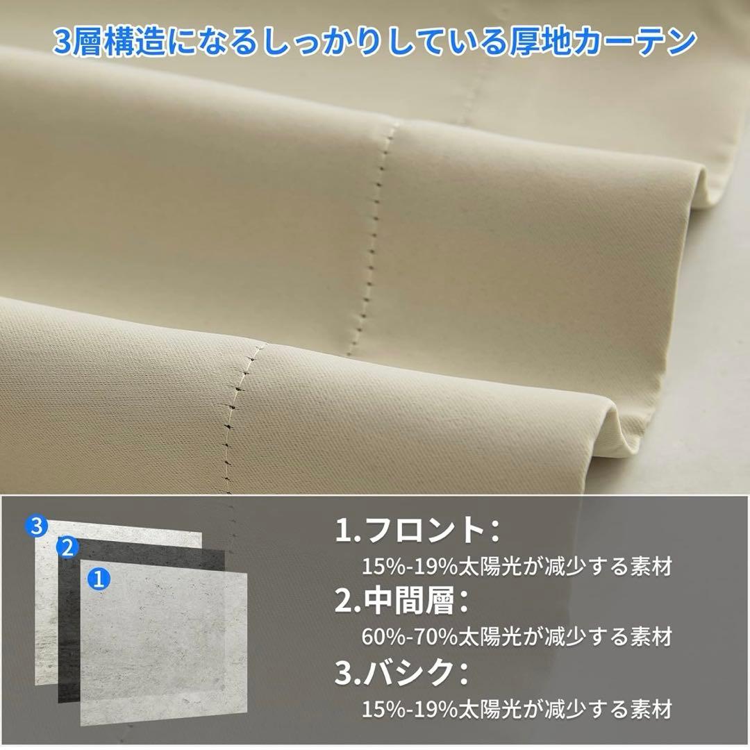 【新品】かえるの家 1級遮光カーテン4枚セット UVカット 形態記憶加工