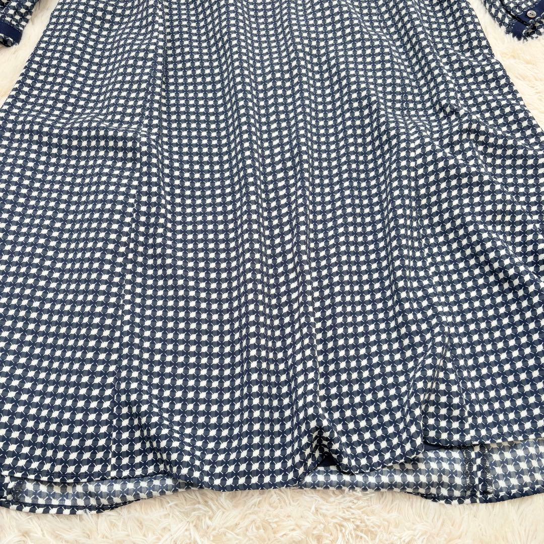 美品✨大きいサイズ✨ニューヨーカー　プリントハイネックワンピース　総柄　17号