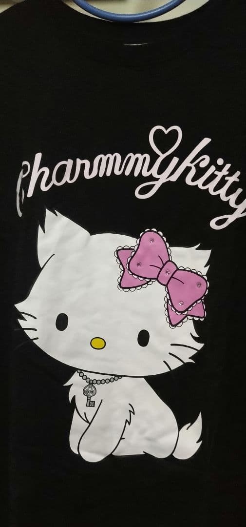 【未使用】スピンズコラボ品チャーミーキティ オーバーサイズビッグTシャツ黑♡