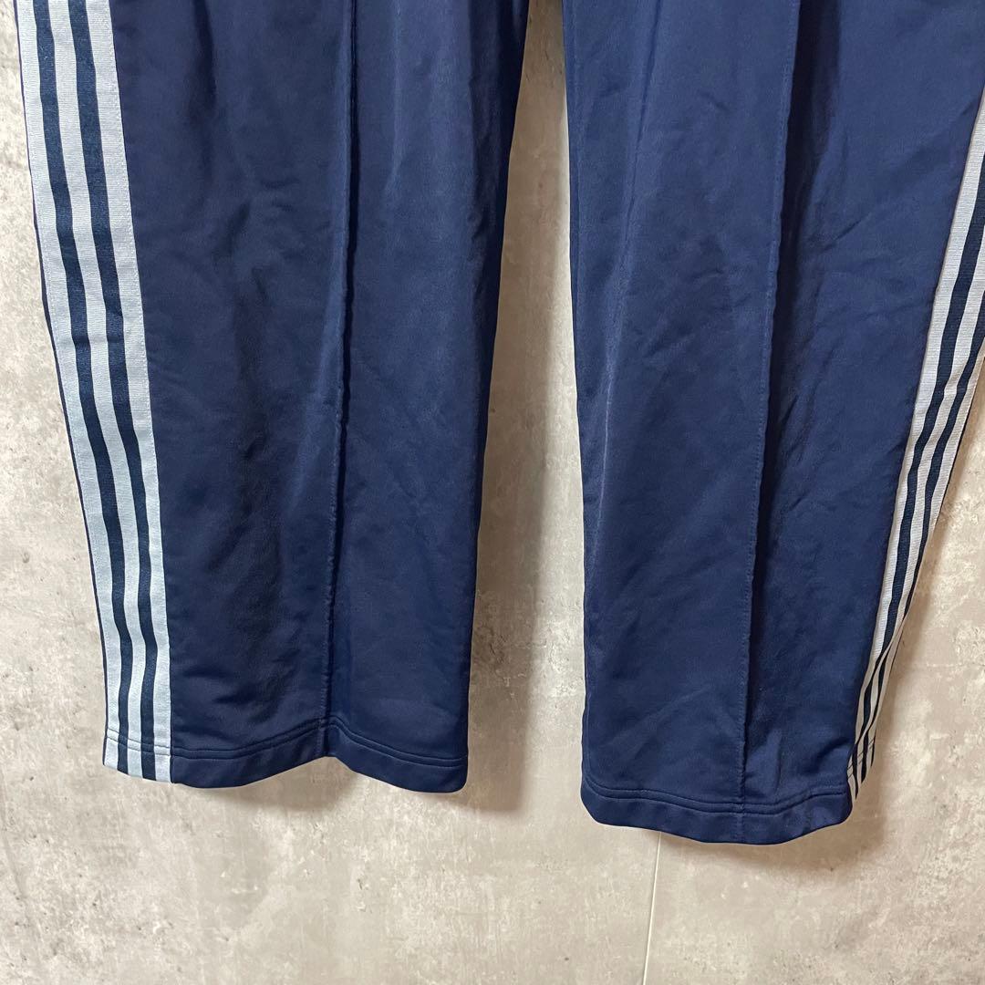 adidasアディダストラックパンツジャージ紺ネイビー水色ラインズボンワイド希少