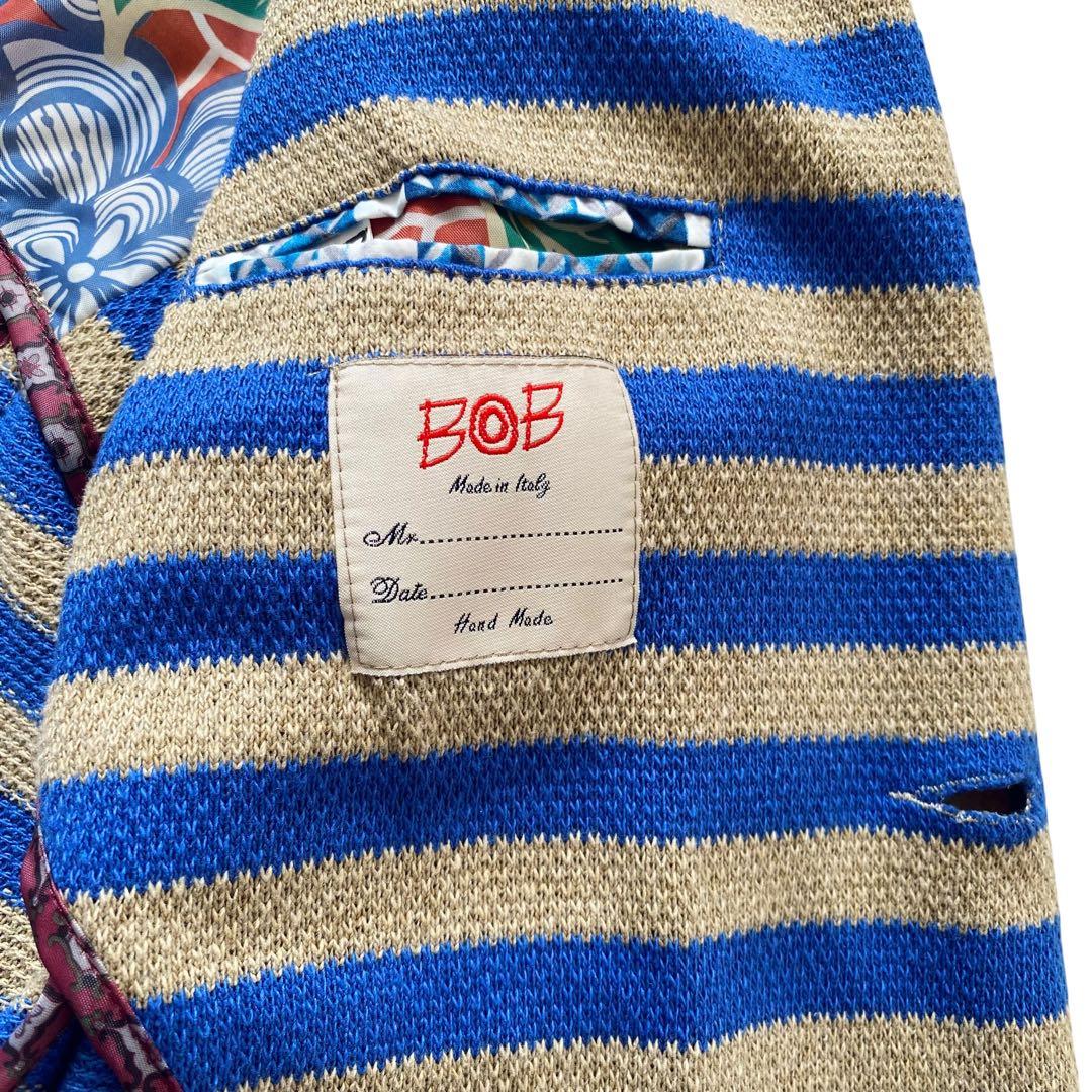 BOB ボブ【美品】ボーダーニット テーラードジャケット イタリア製 M