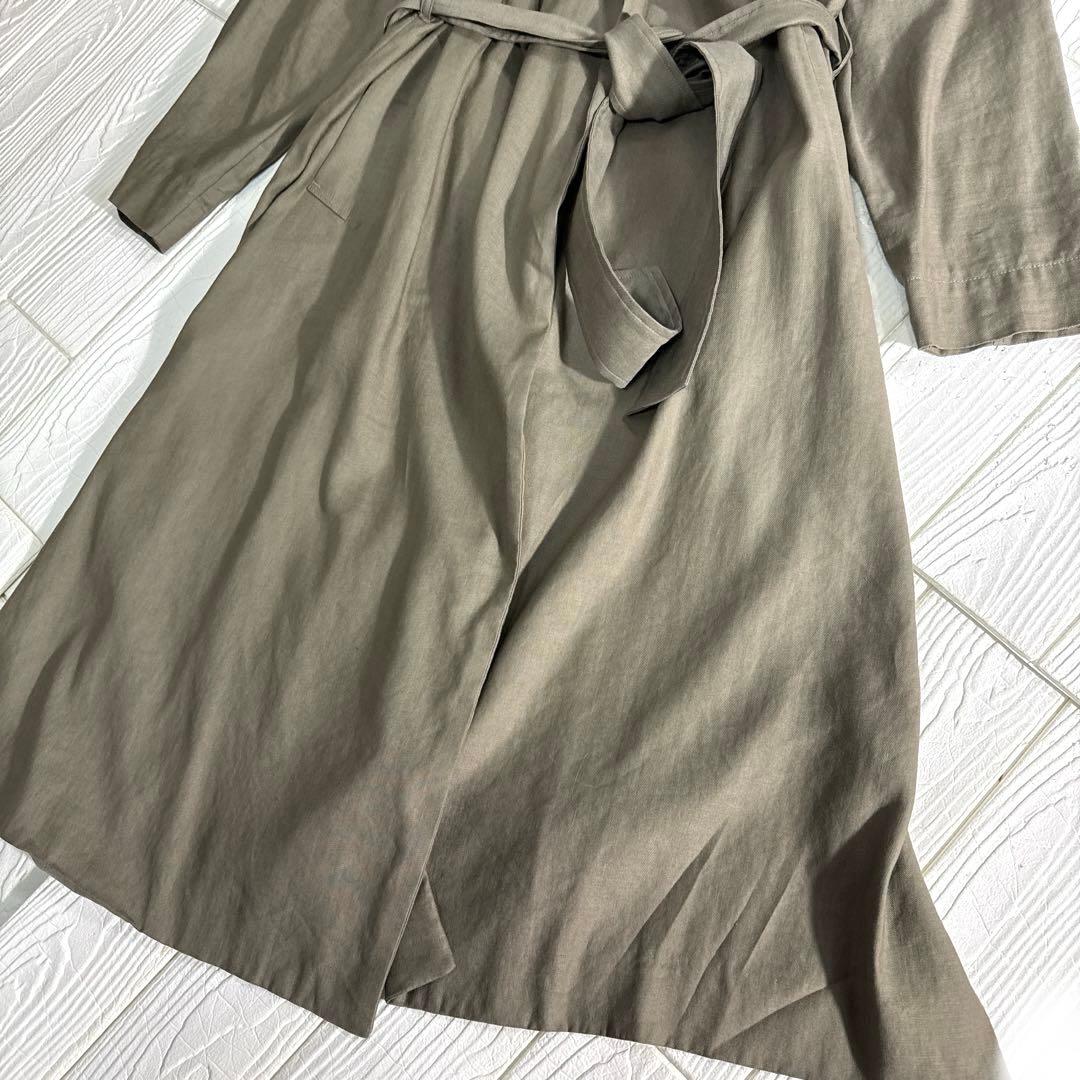 【23区】完売品！リネン混ソフトツィルノーカラースプリングコートSから M