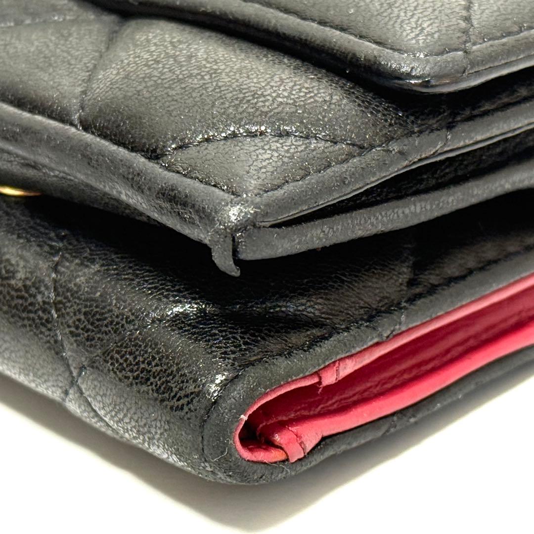 シャネル 折り財布 ミニ財布 シャネル19 ブラック 黒 ココマーク マトラッセ