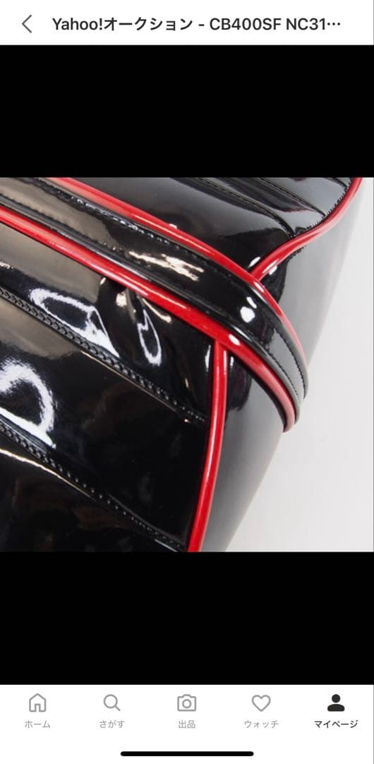 専用CB400SF NC31 前期用 チョビ三段シート 黒エナメル 赤パイピング