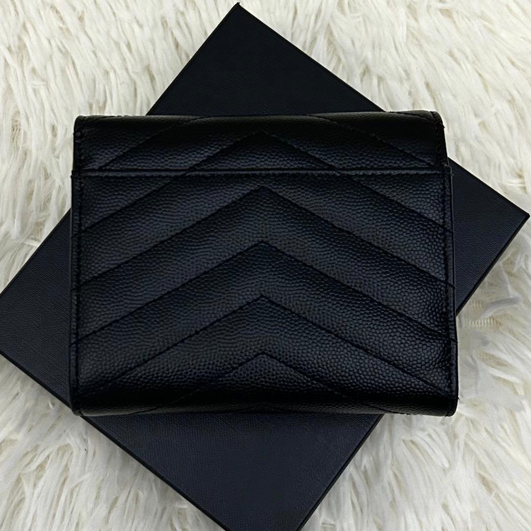 専用◆極美品◆SAINT LAURENT キルティング YSLロゴ 三つ折り財布