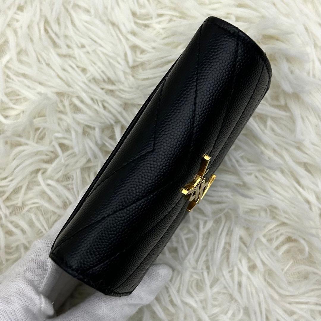 専用◆極美品◆SAINT LAURENT キルティング YSLロゴ 三つ折り財布