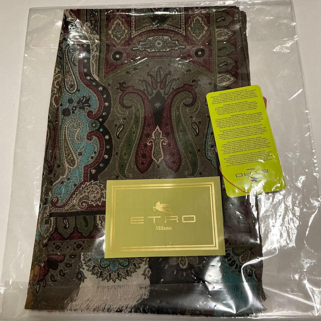 洗練されたデザイン　ETRO 正規品　ペイズリー スカーフ　ショール　J