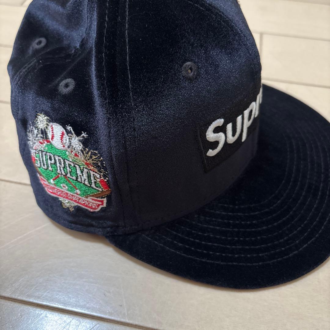 Supreme ベロアキャップ ブラック