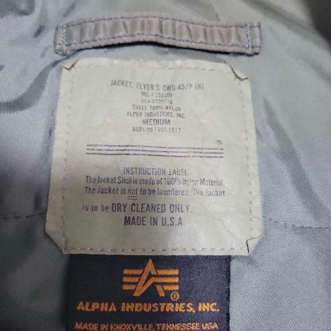 ALPHA INDUSTRIES CWU-45P MA-1 USA製 90s
