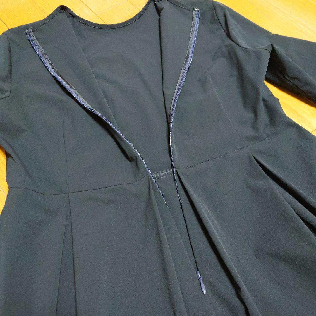 Ballsey ボールジィ ストレッチタフタ ボックスタックワンピース ネイビー