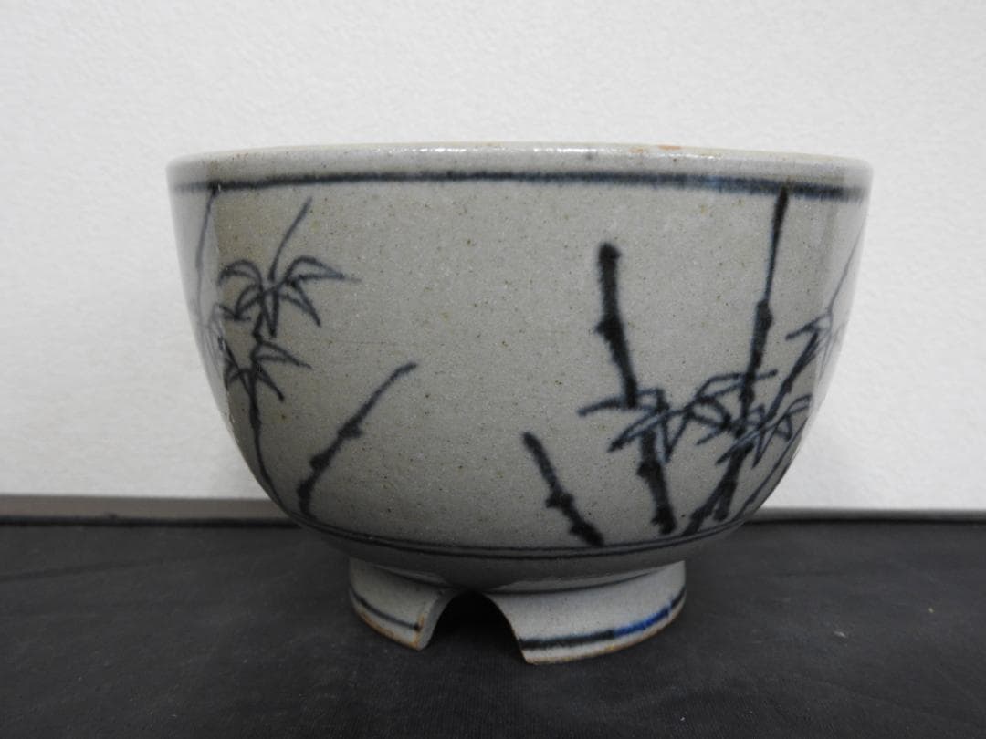 膳所焼　安南写茶碗　陽炎園造　共箱　MA743