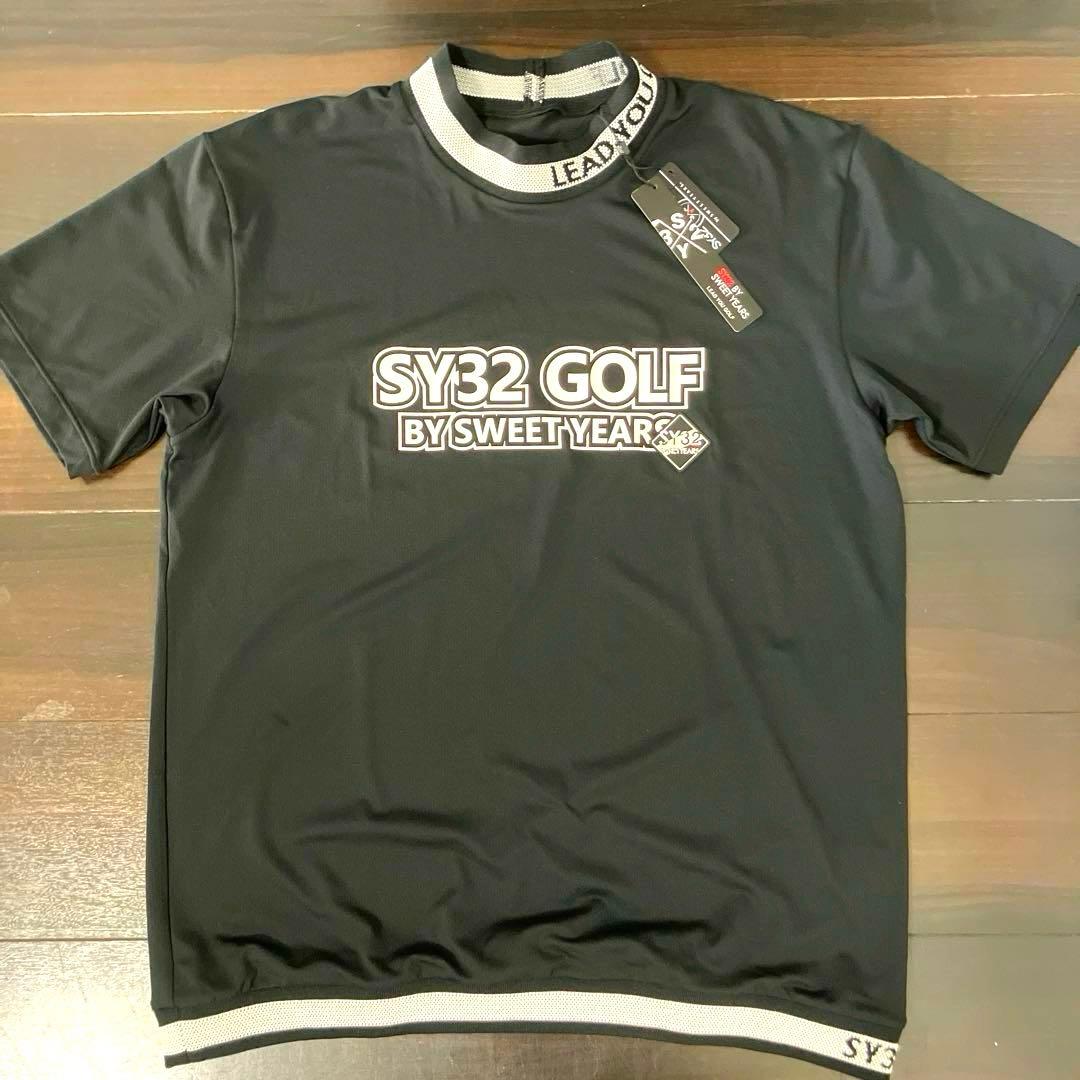 【タグ付き・新品】SY32 ゴルフ 半袖シャツ ブラック XL