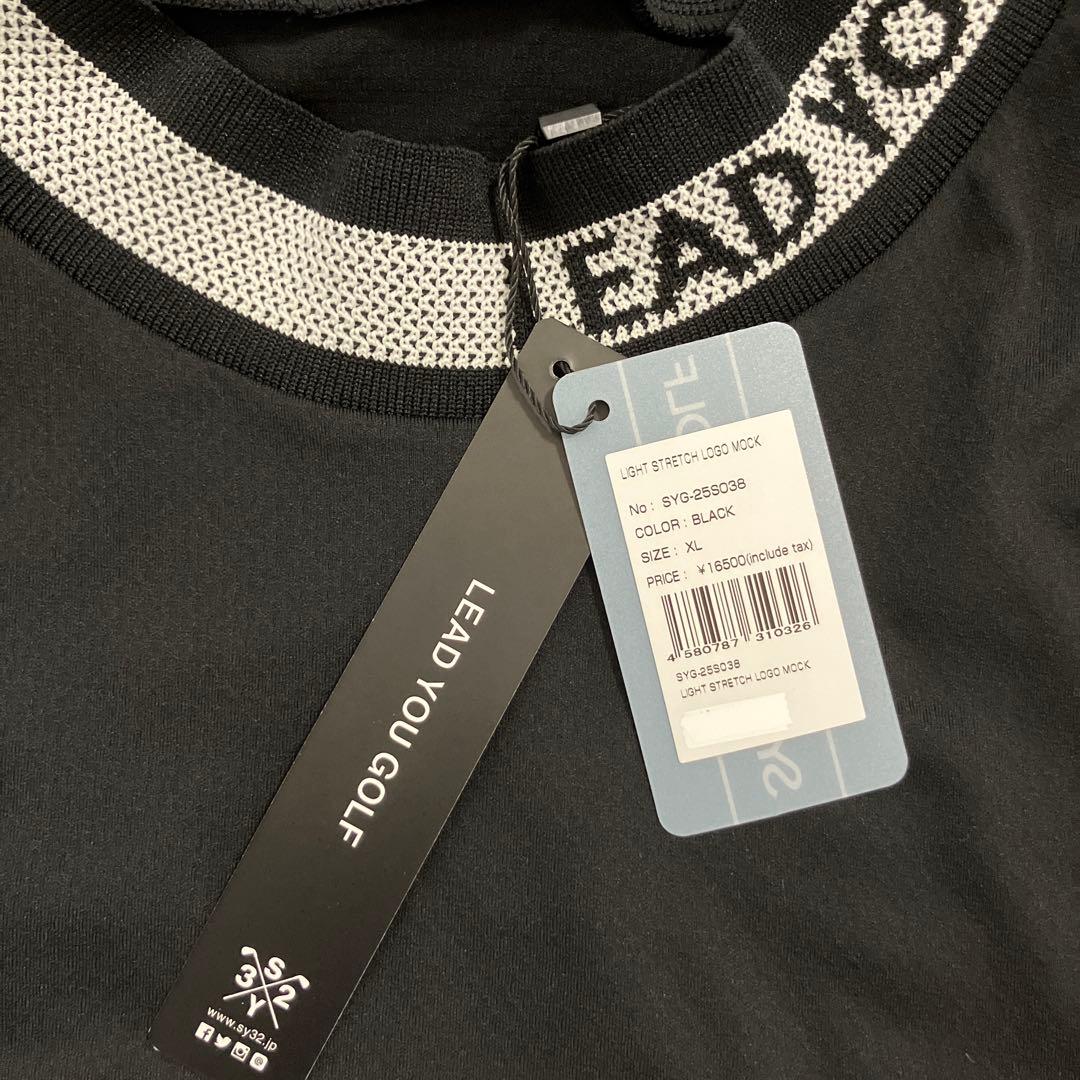 【タグ付き・新品】SY32 ゴルフ 半袖シャツ ブラック XL