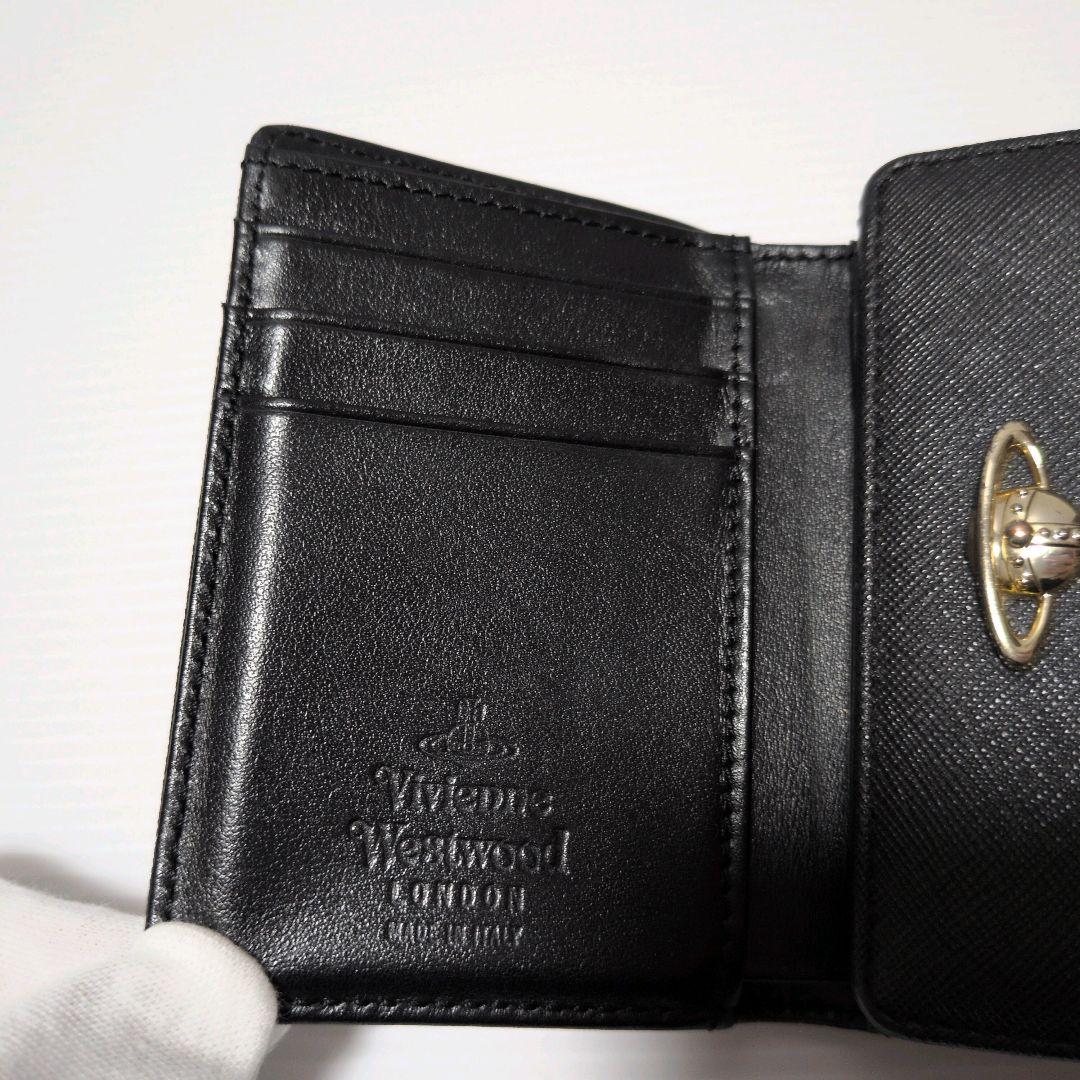 Vivienne Westwood 財布 三つ折り がま口　コンパクト 黒