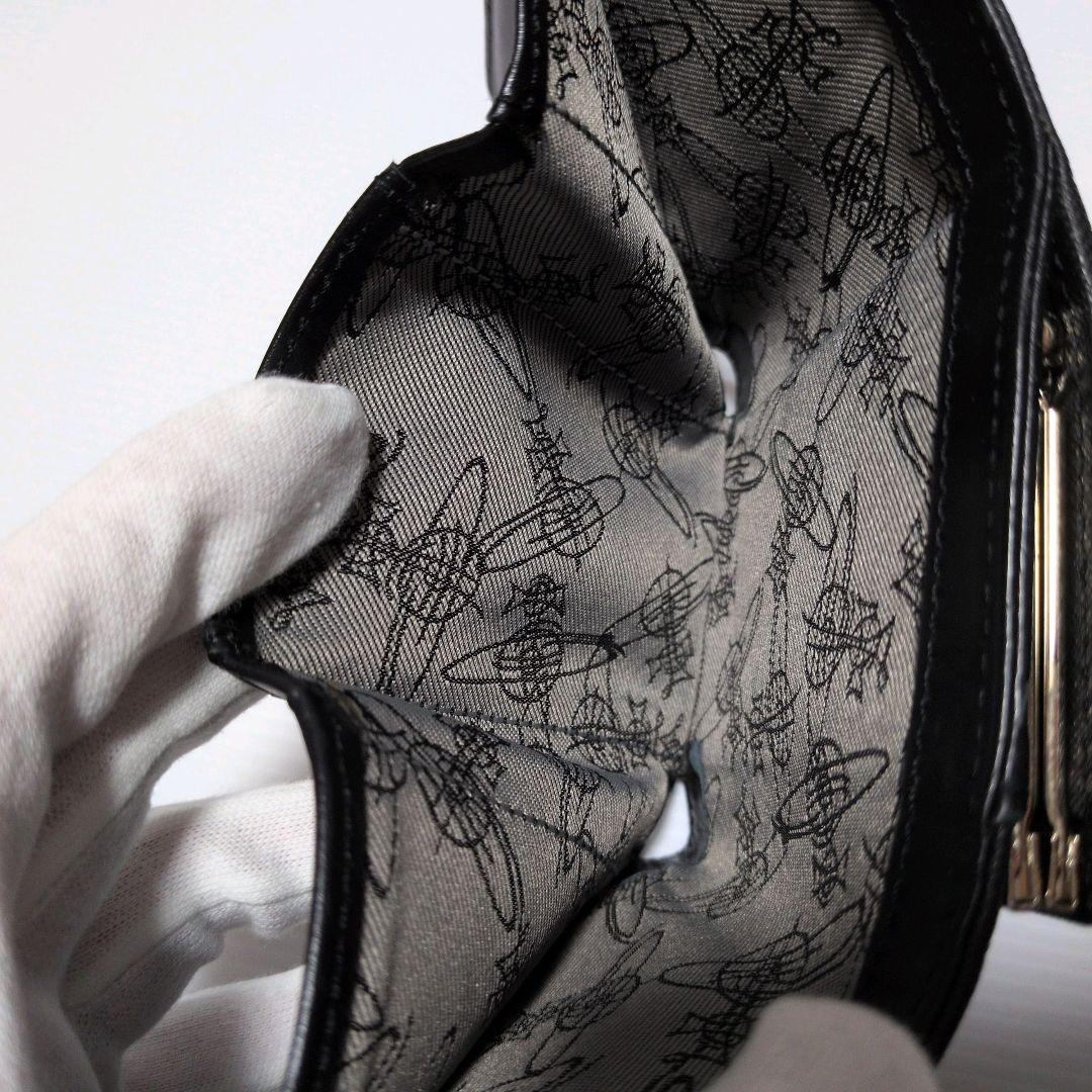 Vivienne Westwood 財布 三つ折り がま口　コンパクト 黒