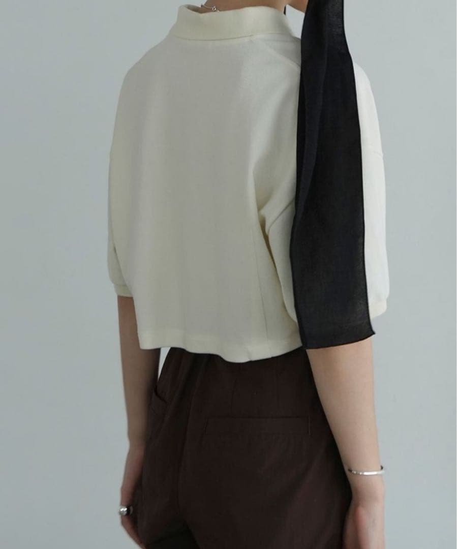 CLANE クラネ　CROPPED POLO TOPS クロップドポロトップス