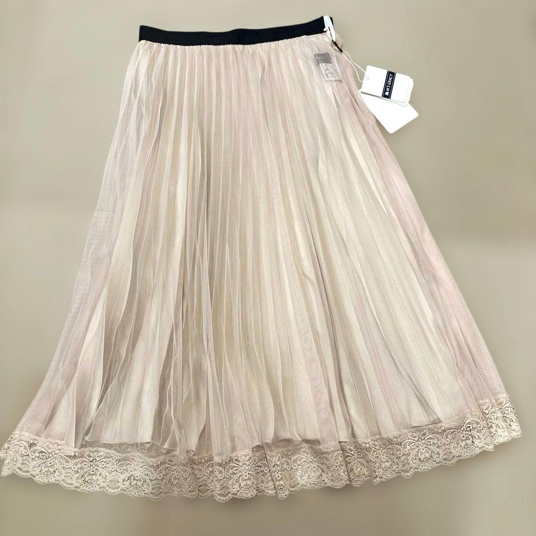 新品タグ付き　M's Gracy ピンク シースループリーツスカート 38
