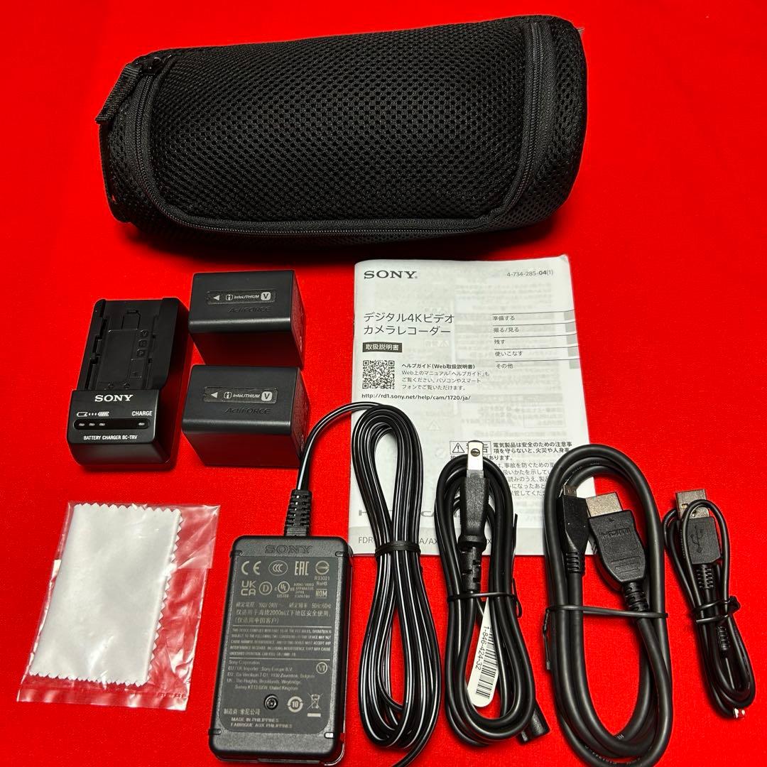 極美品　SONY FDR-AX45 4Kビデオカメラ バッテリー×2