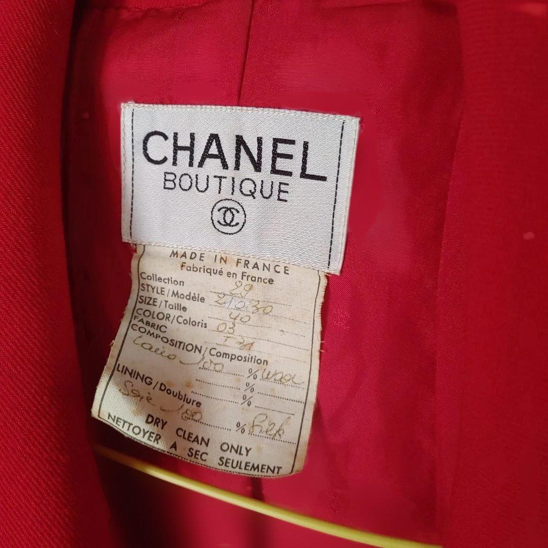 CHANEL 赤 テーラードジャケット 38ヴィンテージ
