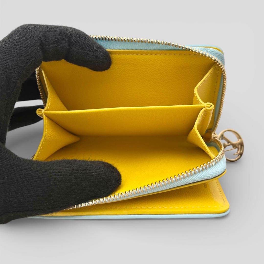 展示品 ルイヴィトン ポルトフォイユ ルー モノグラム レザー ブルー 財布