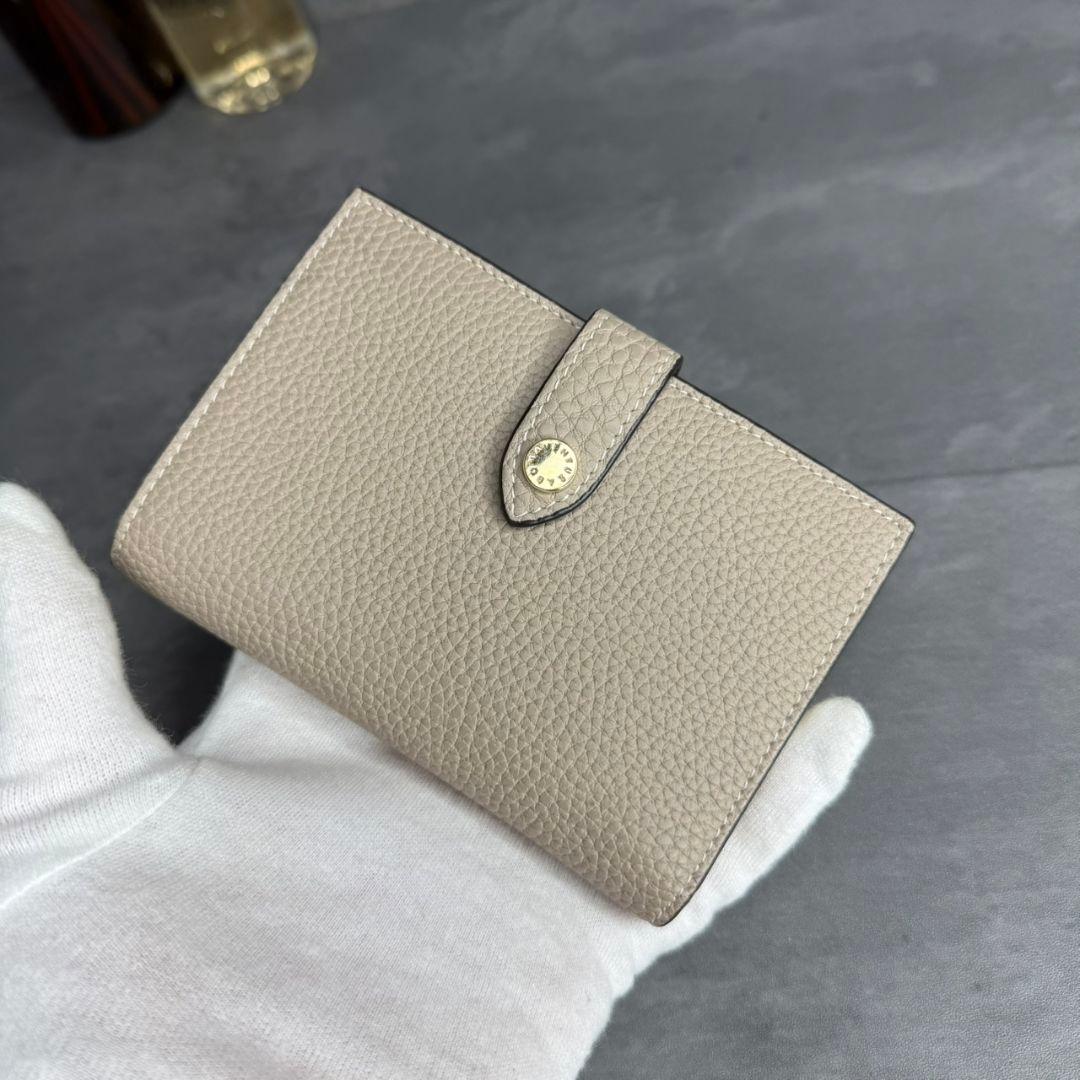 【極美品】ボナベンチュラ ベルテッドウォレット シュリンクレザー エトープ