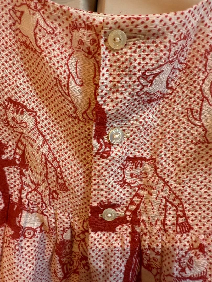 グッチベビー　24ヶ月　ノースリーブフリルワンピース ねこちゃん