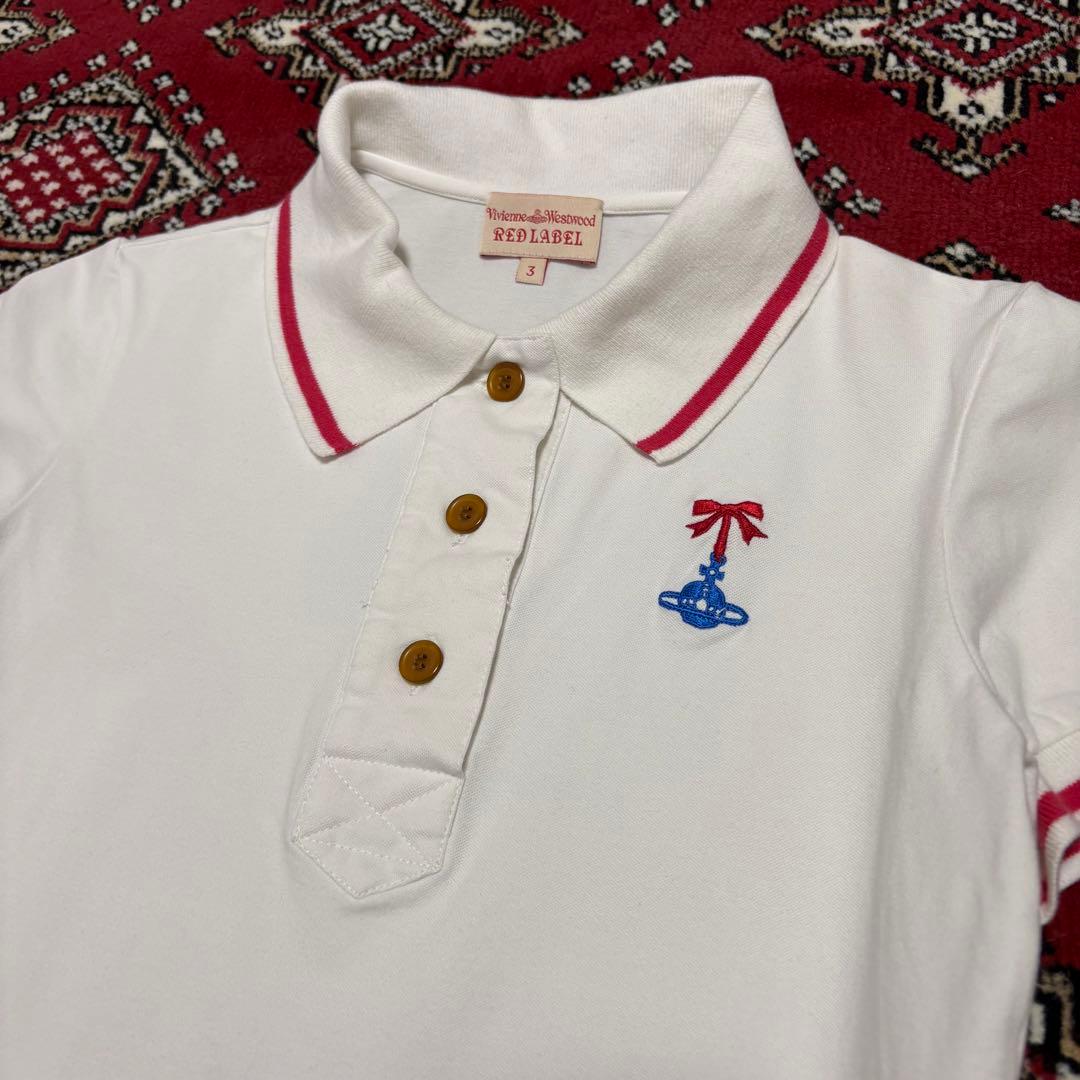 美品 Lサイズ ヴィヴィアンウエストウッド リボン オーブ ロゴ ポロシャツ