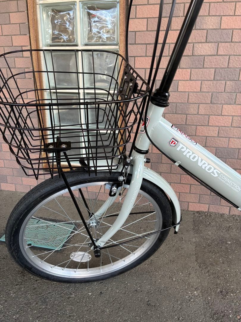 PROVOS 折りたたみ自転車 クレヨン　カゴ付き　美品　さお